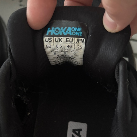 Hoka Bondi 8 Black and White Running Shoes - Picture 2 of 5